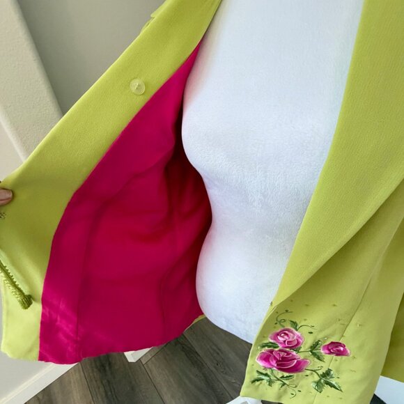 Milano Womens Professional Suit Embroidered Beaded Coat Skirt Office Work READ - Picture 6 of 13